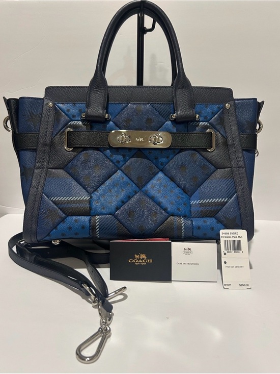 Coach Handbags - Coach RARE Swagger Carryall Patchwork Calico Plaid Multi Satchel Crossbody - NWT